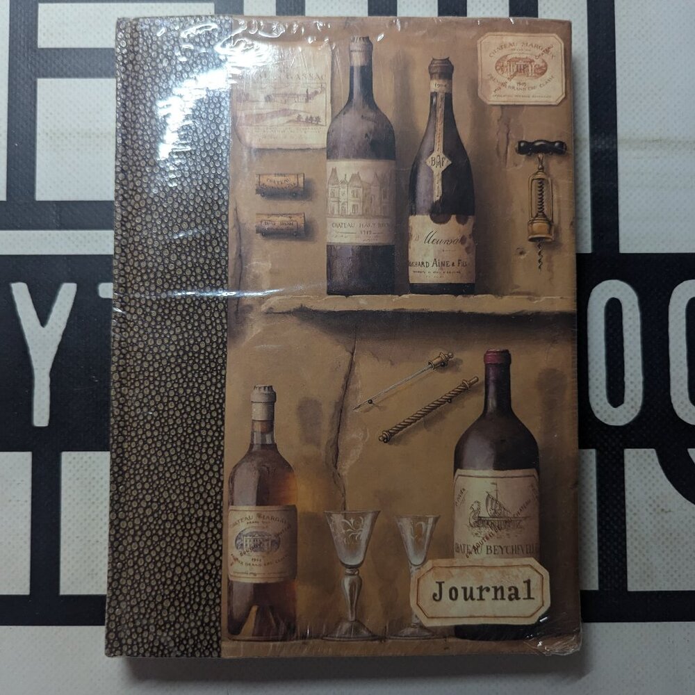 Wine Covered Journal 2001 Art In Motion 8.5in x 6in x .5in - New Sealed